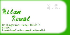 milan kempl business card